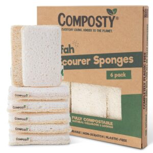 Composty All-in-One Loofah Scourer Eco Sponges 6 pack