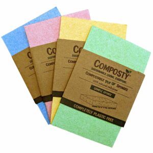 Composty Magic Pop-Up Eco Sponges, Single, Pack 6, Pack 12
